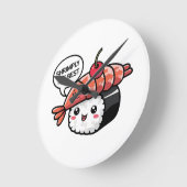 かわいい最高のの寿司 ラウンド壁時計 (傾斜)