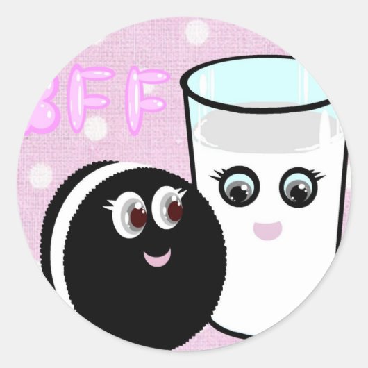 かわいい最高のは永遠にミルクとクッキーBFF ラウンドシール (正面)