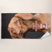 かわいい最高のパパバイパードッグフォト ビーチタオル (正面)