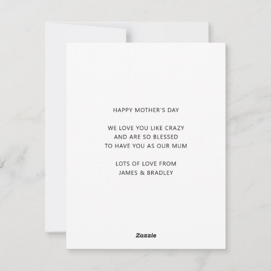 かわいい最高のママはいつだって素敵 マザーズデイ フォト シーズンカード (裏面)