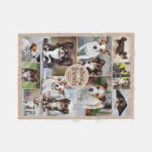 かわいい最高の犬友達10枚の写真カスタム色 フリースブランケット (正面(横))