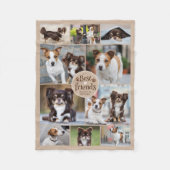 かわいい最高の犬友達10枚の写真カスタム色 フリースブランケット (正面)