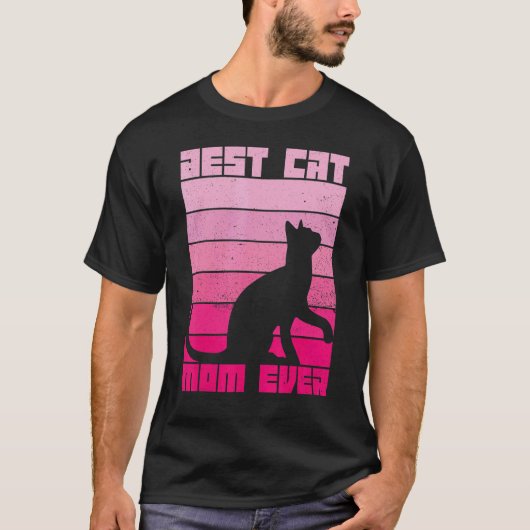 かわいい最高の猫のママ ネコ母の日C Tシャツ (正面)