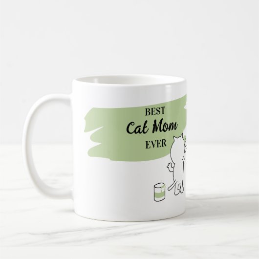 かわいい最高の猫のママ 女性用 コーヒーマグカップ (左)