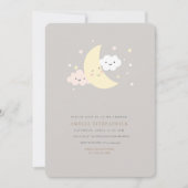 かわいい月とスターベビーシャワー招待状 招待状 (正面)