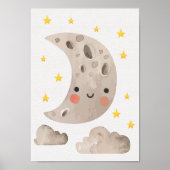 かわいい月と星の子供部屋インテリア ベビー用ポスター ポスター (正面)