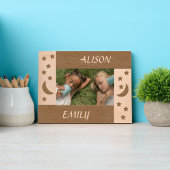 かわいい月と星2名前をカスタムする レーザー彫刻フレーム