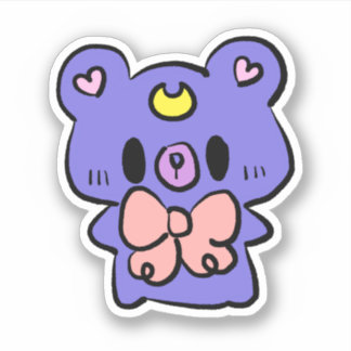 かわいい月のクマのステッカー 女子 アニメ シール