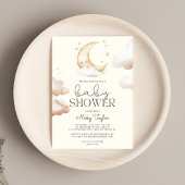 かわいい月ぼほ赤ちゃんシャワー 招待状