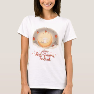 かわいい月ウサギ - ハッピー中秋節Tシャツ Tシャツ