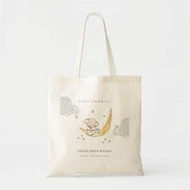 かわいい月スターズエレファントバニーニュートラルベビーシャワー トートバッグ