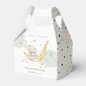 かわいい月スターズエレファントバニーニュートラルベビーシャワー フェイバーボックス (正面サイド)