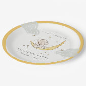 かわいい月スターズエレファントバニーニュートラルベビーシャワー ペーパープレート (アングル)