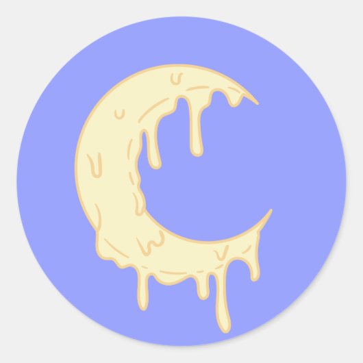 かわいい月 ラウンドシール (正面)