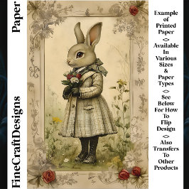 かわいい服を着たウサギ、花CK3スクラップブック紙