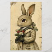 かわいい服を着たウサギ、花CK4スクラップブック紙 (正面)