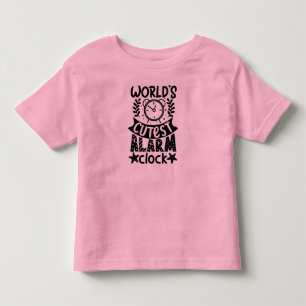かわいい朝の名言 ピンクの幼児用Tシャツ トドラーTシャツ
