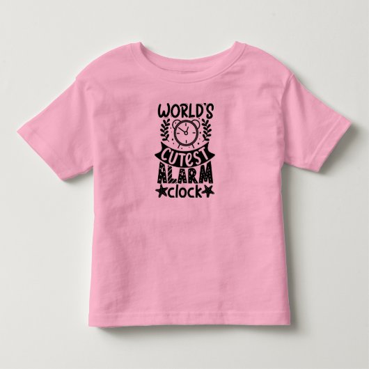 かわいい朝の名言 ピンクの幼児用Tシャツ トドラーTシャツ (正面)