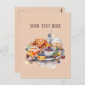 かわいい朝食の愛好家を追加文字 ポストカード (正面/裏面)