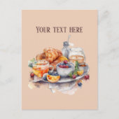 かわいい朝食の愛好家を追加文字 ポストカード (正面)