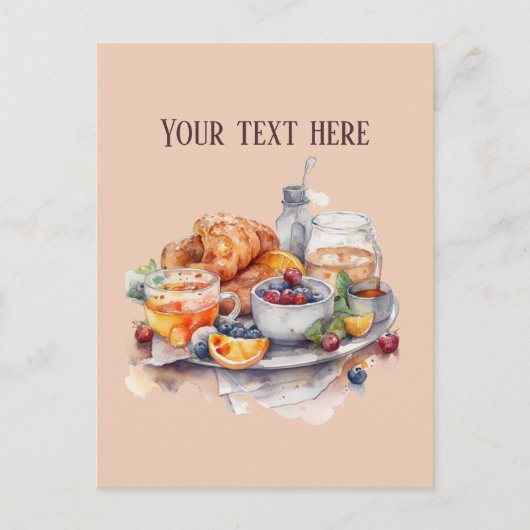かわいい朝食の愛好家を追加文字 ポストカード (正面)