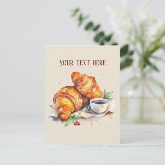 かわいい朝食の愛好家を追加文字 ポストカード (スタンド正面)