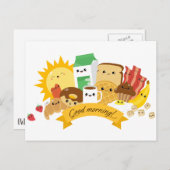 かわいい朝食はがき ポストカード (正面/裏面)