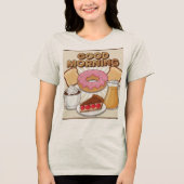 かわいい朝食グッドモーニング トライブレンドTシャツ (正面)