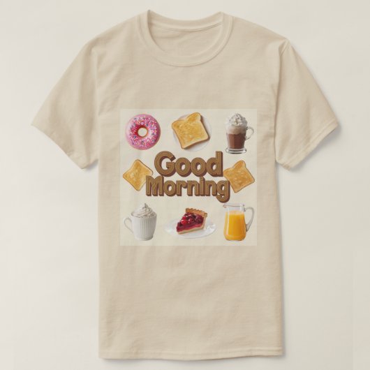 かわいい朝食グッドモーニング Tシャツ (デザイン正面)