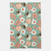 かわいい朝食パターン キッチンタオル (縦)