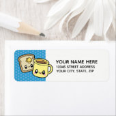 かわいい朝食フードコーヒー&トースト住所 シール (インサイチュ)