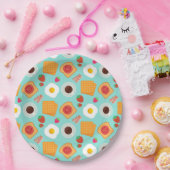 かわいい朝食フードパターンベーコン&エッグサマー ペーパープレート (パーティー)