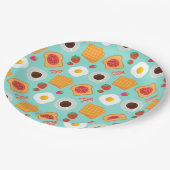 かわいい朝食フードパターンベーコン&エッグサマー ペーパープレート (アングル)