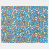 かわいい朝食フード フリースブランケット (正面(横))