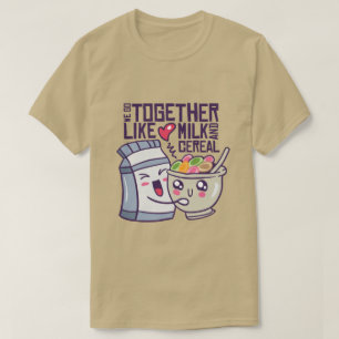 かわいい朝食 私たちは一緒に行く Tシャツ