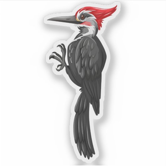 かわいい木こりの漫画のイラストレーション シール (正面)