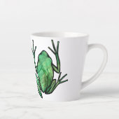 かわいい木のカエル芸術的カエル私はカエルが大好き カフェラテマグ (右)