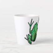 かわいい木のカエル芸術的カエル私はカエルが大好き カフェラテマグ (正面)