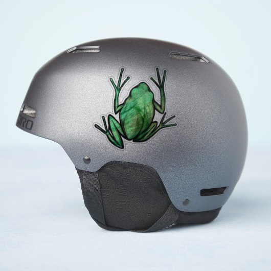 かわいい木のカエル芸術的カエル私はカエルが大好き シール (ヘルメット側面)