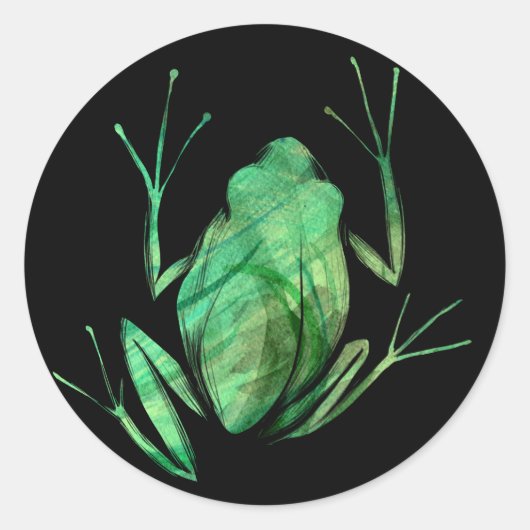 かわいい木のカエル芸術的カエル私はカエルが大好き ラウンドシール (正面)