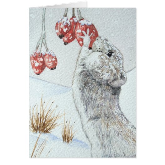 かわいい木のネズミの雪のシーンのクリスマス (正面)