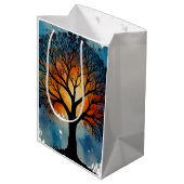 かわいい木の命の水色 ミディアムペーパーバッグ (裏面アングル)
