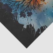 かわいい木の命の水色 薄葉紙 (詳細)