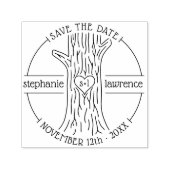かわいい木の幹イニシャル |日付の保結婚存 セルフインキングスタンプ (デザイン)