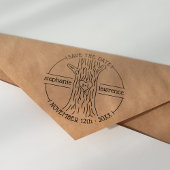 かわいい木の幹イニシャル |日付の保結婚存 セルフインキングスタンプ