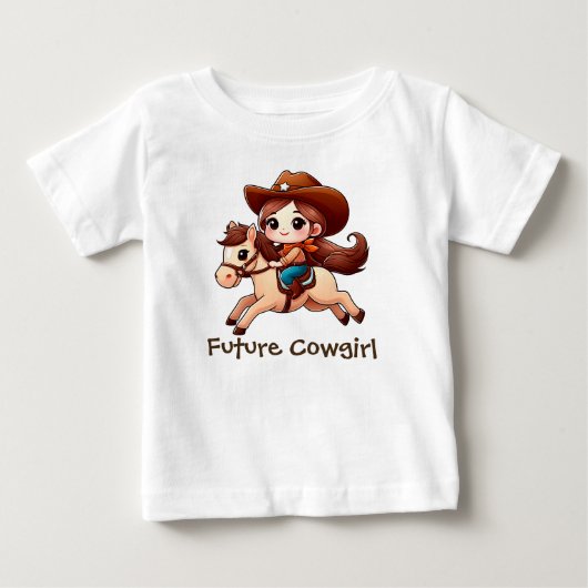 かわいい未来のカウガール ベビーTシャツ (正面)