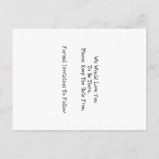 かわいい未来の新郎新婦の発表はがき 案内ポストカード (裏面)