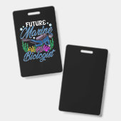 かわいい未来の海おもしろい洋生物学者生物学 バッジ (表裏)