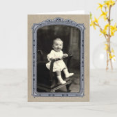 かわいい未知のベビーが見つかった写真 カード (黄色い花)