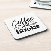 かわいい本とコーヒー好パーソナライズされたき コースター (左側)